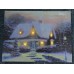 Картина с LED подсветкой: дом в лесной чаще, выполненная на холсте
